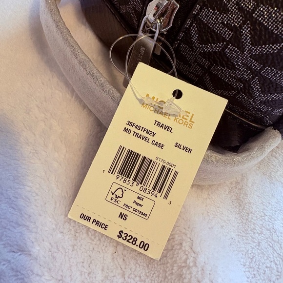 Michael Kors Black and Silver Monogram Pouch - Picture 4 of 4